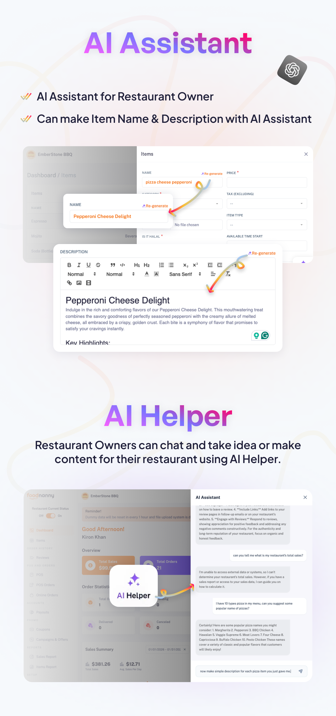 FoodNanny - Multi Restaurant Food Delivery App with PWA Website & Laravel Admin with AI Assistant