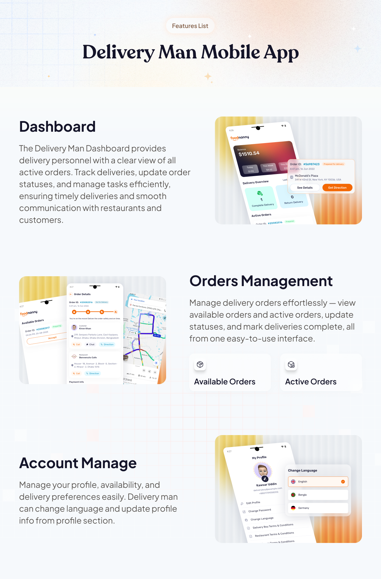 FoodNanny - Multi Restaurant Food Delivery App with PWA Website & Laravel Admin with AI Assistant